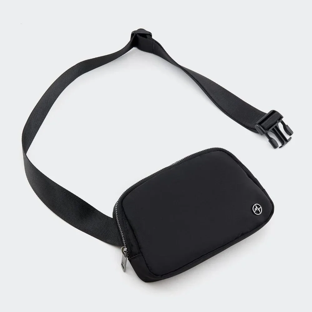💫 Men Black Adjustable Strap Pander FannyPack Fashion Waist Belt Crossbody Bag